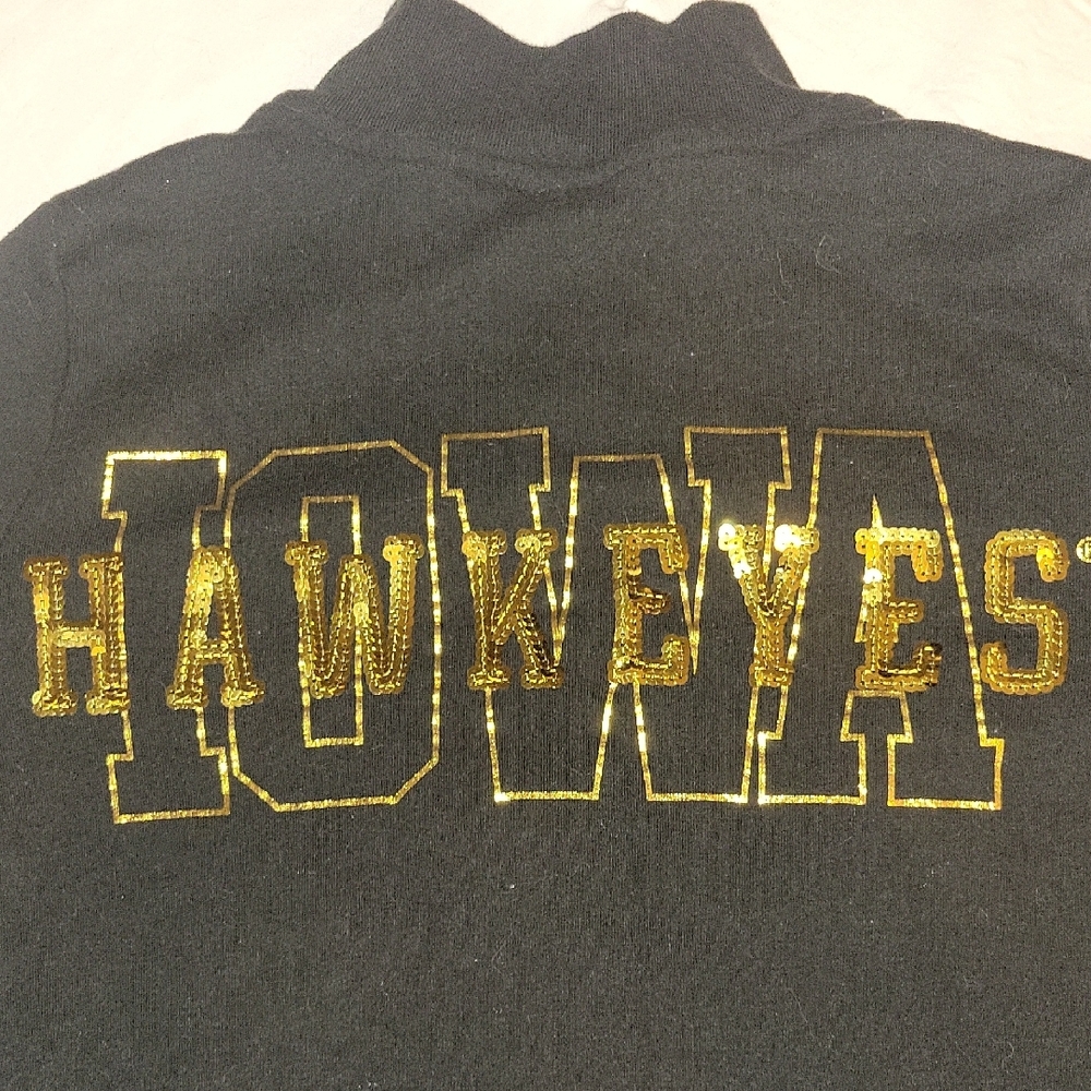 Iowa Hawkeyes PINK Black and Gold Women's Quarter Zip - Picture 2 of 5